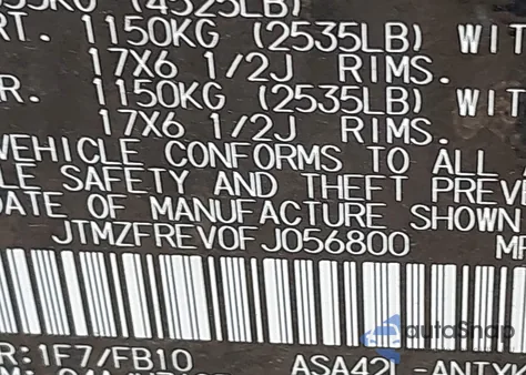 2015 Toyota Rav4 Le from USA, damaged, VIN JTMZFREV0FJ056800